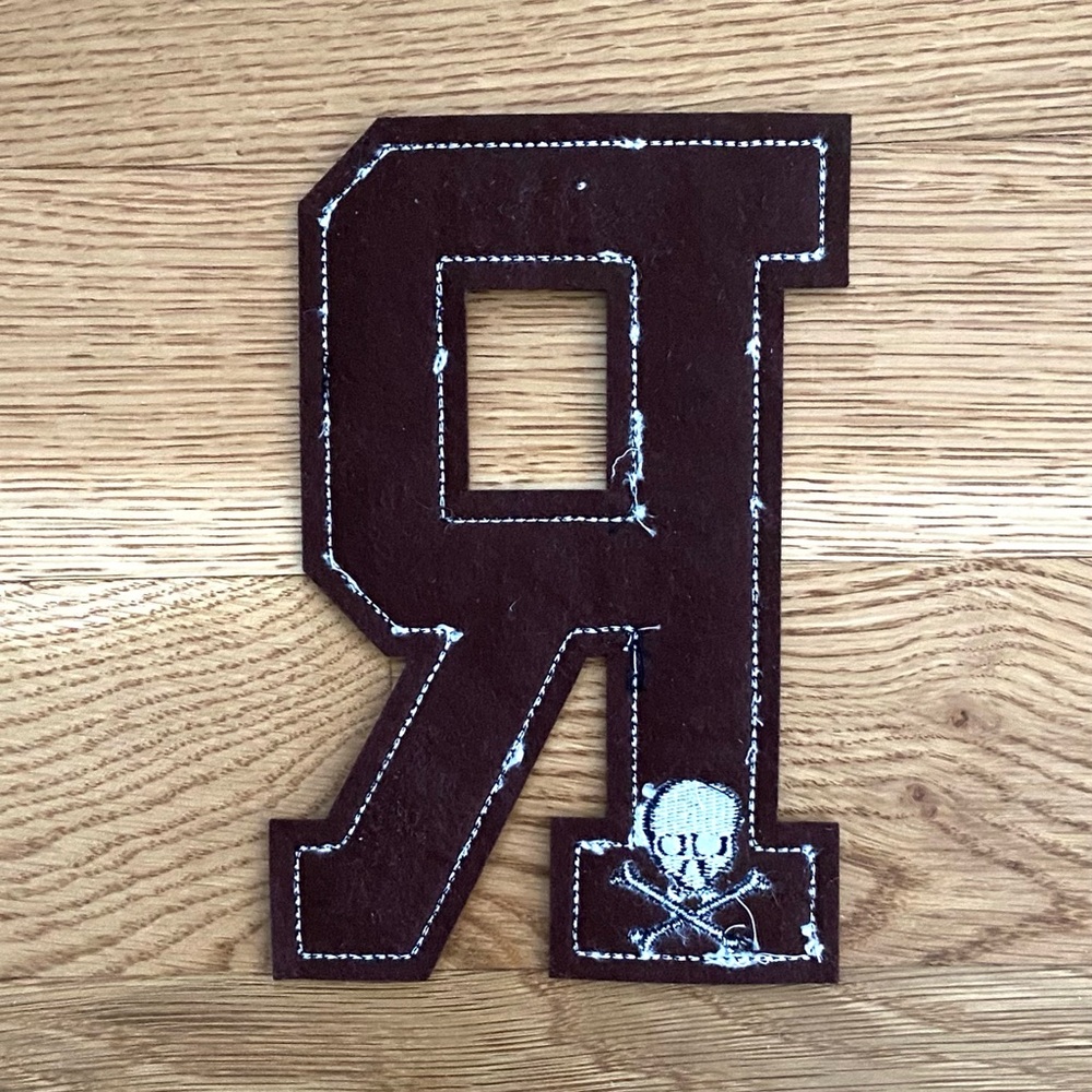 Black Leather Rugby Ralph Lauren Letter 'R' Patch - Picture 3 of 4